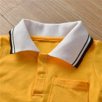 Solid Lapel Collar Jumpsuit for Baby Boy Wholesale children's clothing - PrettyKid