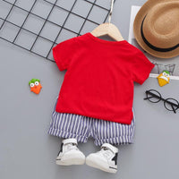 2-piece Cartoon Design T-shirt & Shorts for Children Boy - PrettyKid