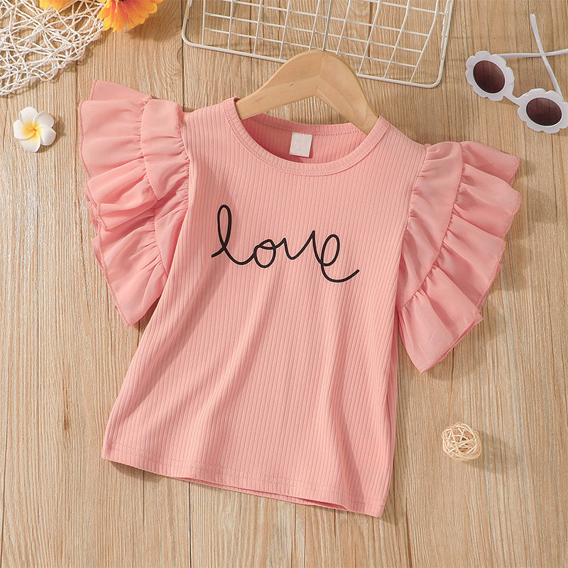 3-7years Toddler Girl T-Shirts Little Girl Summer Printing Short-Sleeved T-Shirts Clothing - PrettyKid