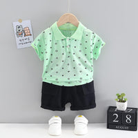 Grow Boy Cotton Print Contrast Colored Suit - PrettyKid