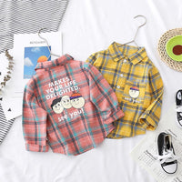 Cartoon Design Plaid Shirt for Children Boy - PrettyKid