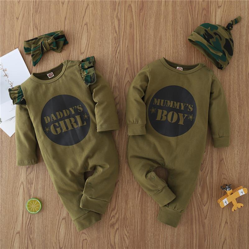 2-piece Letter Pattern Jumpsuit & Hat for Baby Wholesale children's clothing - PrettyKid