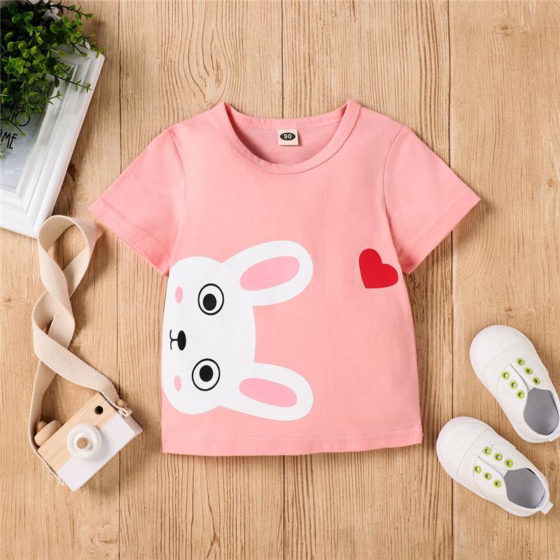 Grow Girl Rabbit Pattern T-shirt - PrettyKid