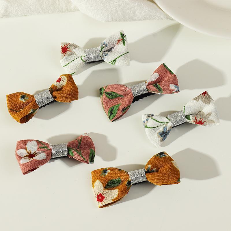 6-piece Bowknot cloth Hair Clip for Girl - PrettyKid