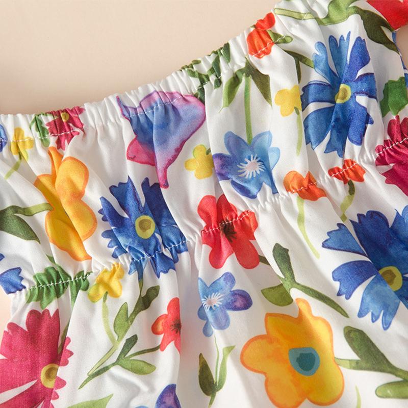 Grow Girl Floral Print Top & Denim Shorts - PrettyKid
