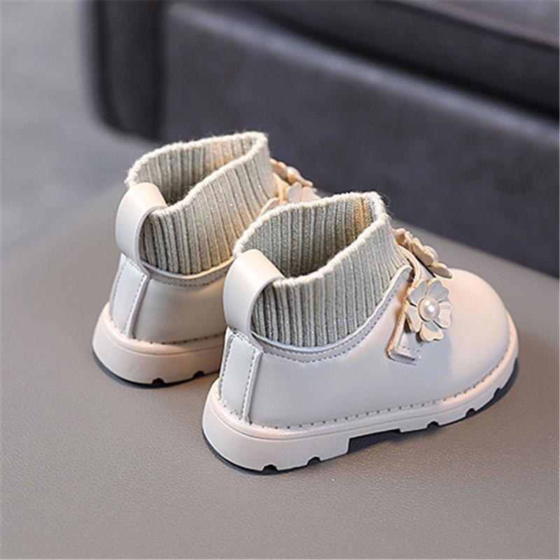 wholesale childrens Toddler Girl 3D Floral Decor Solid Color Boots Wholesale - PrettyKid