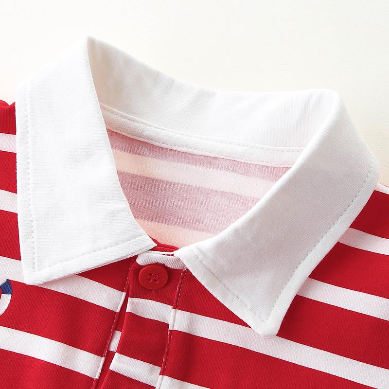 Toddler Boy Polo Collar Striped Pattern Top Wholesale Children's Clothing - PrettyKid