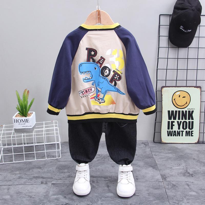 3-piece Dinosaur Pattern Coat & Sweatshirt & Pants for Children Boy - PrettyKid