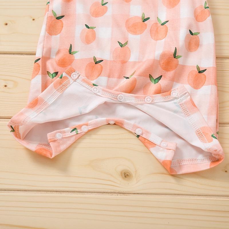 Baby Girl Peach Print Jumpsuit - PrettyKid