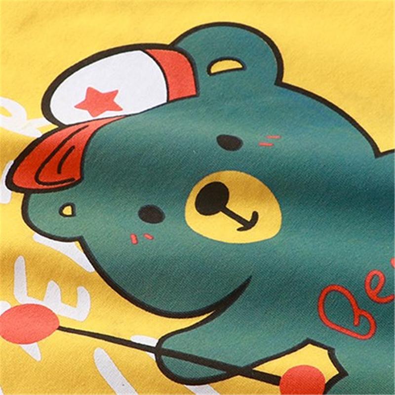 Toddler Boy Cartoon Bear Pattern Pajama Top & Shorts - PrettyKid