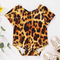 Leopard Pattern Bodysuit for Baby Girl Wholesale children's clothing - PrettyKid