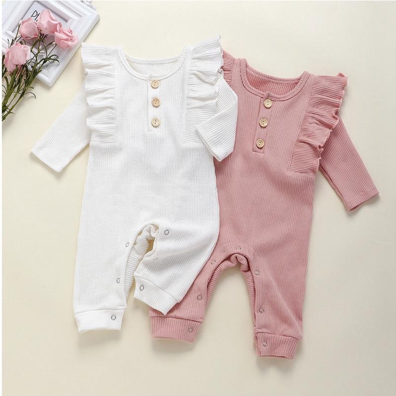 Solid Ruffle Jumpsuit for Baby Girl Wholesale children's clothing - PrettyKid