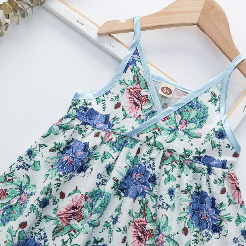 Sling Floral Printed Dress for Toddler Girl Wholesale children's clothing - PrettyKid