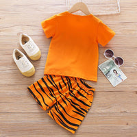 Grow Boy Tiger Top & Tiger Skin Pattern Shorts - PrettyKid