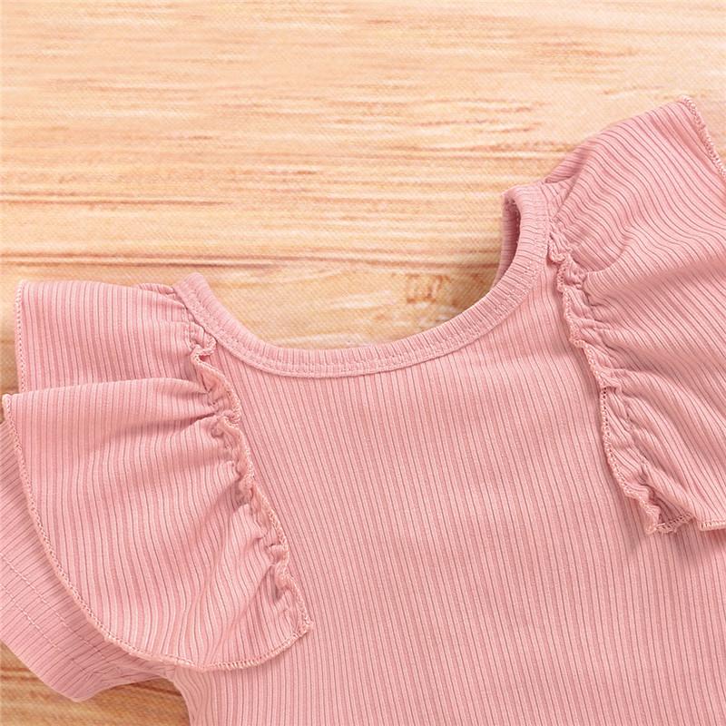 3-piece Solid Ruffle Bodysuit & Floral Printed Shorts & Headband for Baby Clothing Wholesale - PrettyKid