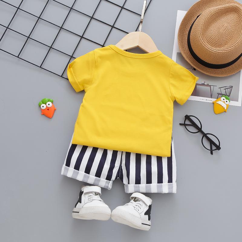 2-piece Cartoon Design T-shirt & Shorts for Children Boy - PrettyKid