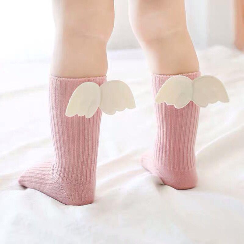 Cute Letter Pattern Soild Wing Decoration Socks - PrettyKid