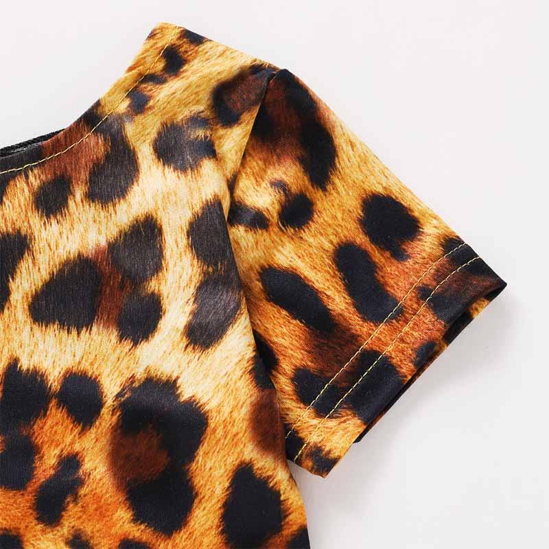 Leopard Pattern Bodysuit for Baby Girl Wholesale children's clothing - PrettyKid