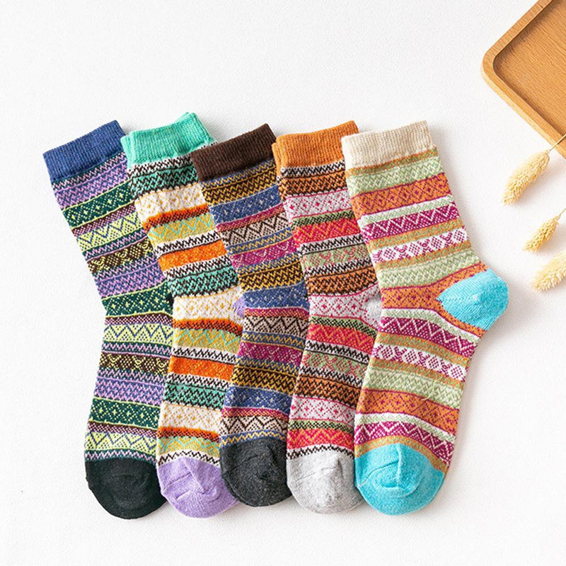 Women 5-Pairs Casual Winter Socks Accessories Wholesale - PrettyKid