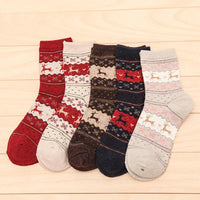 Women 5-Pairs Christmas Cartoon Casual Socks Accessories Wholesale - PrettyKid