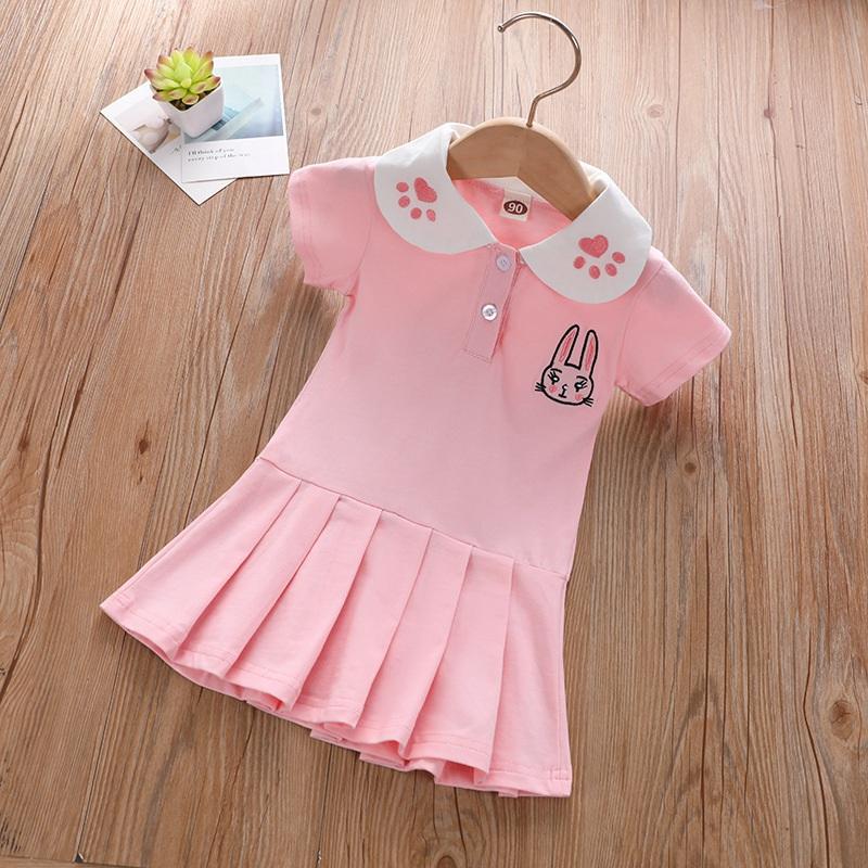 Toddler Girl College Style Polo Collar Dress Wholesale Children's Clothing - PrettyKid