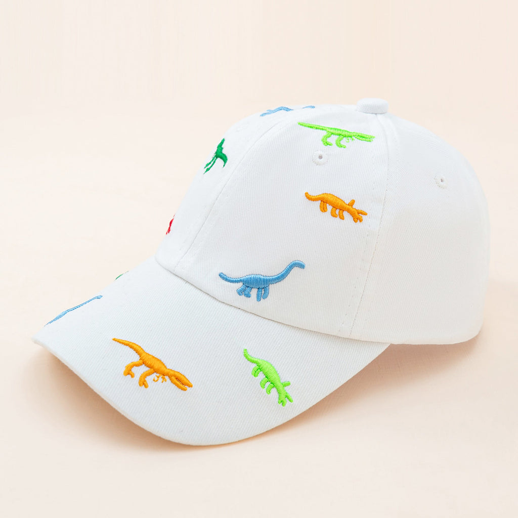 6M-3Y Toddler Girls & Boys Embroidered Dinosaur Baseball Caps - PrettyKid