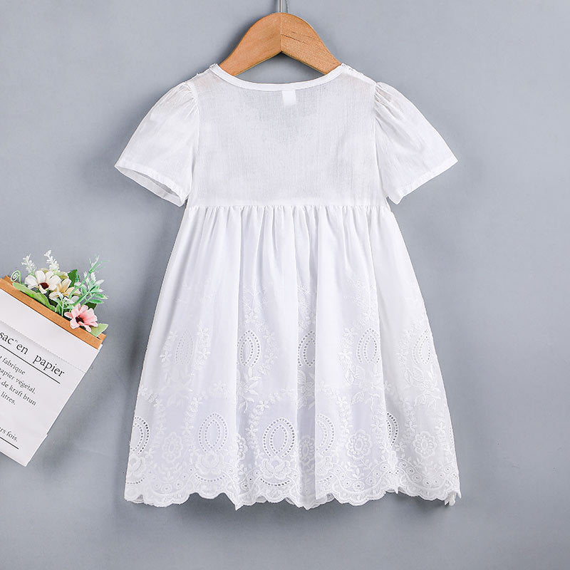 Baby Girl White Lace Dress Wholesale Baby Dresses KD125936 - PrettyKid