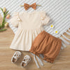 6-24M Baby Girls Clothes Sets Top & Polka Dots Shorts & Headband Wholesale Baby Clothing - PrettyKid