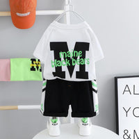 Toddler Boy Letter Print T-shirt & Shorts - PrettyKid