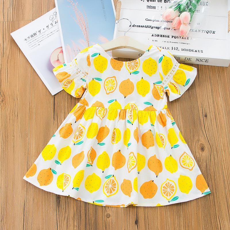 Toddler Girl Sleeveless Lemon Print Dress - PrettyKid