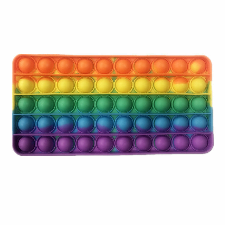 Colorblock Silicone Pop Its Fidget Pencil Case Wholesale Kids Toys - PrettyKid