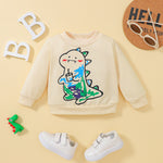 Wholesale Baby Solid Color Dinosaur Pattern Sweatshirts in Bulk - PrettyKid
