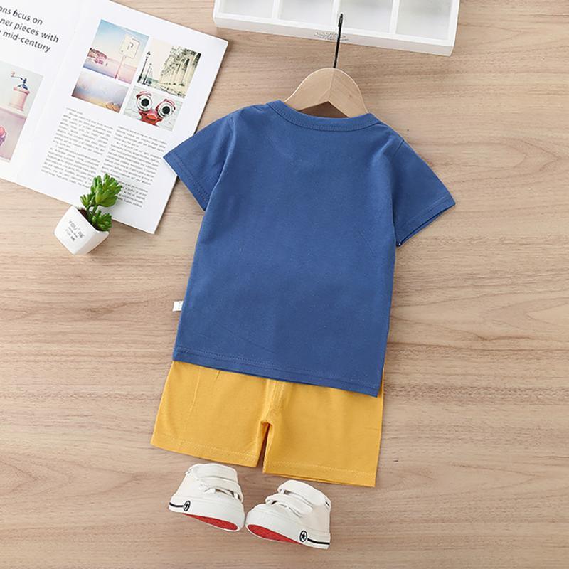 2pcs Fashion Bear Print T-shirt and Pants - PrettyKid