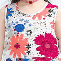 Girl Floral Print Chiffon Dress Children's Clothing - PrettyKid