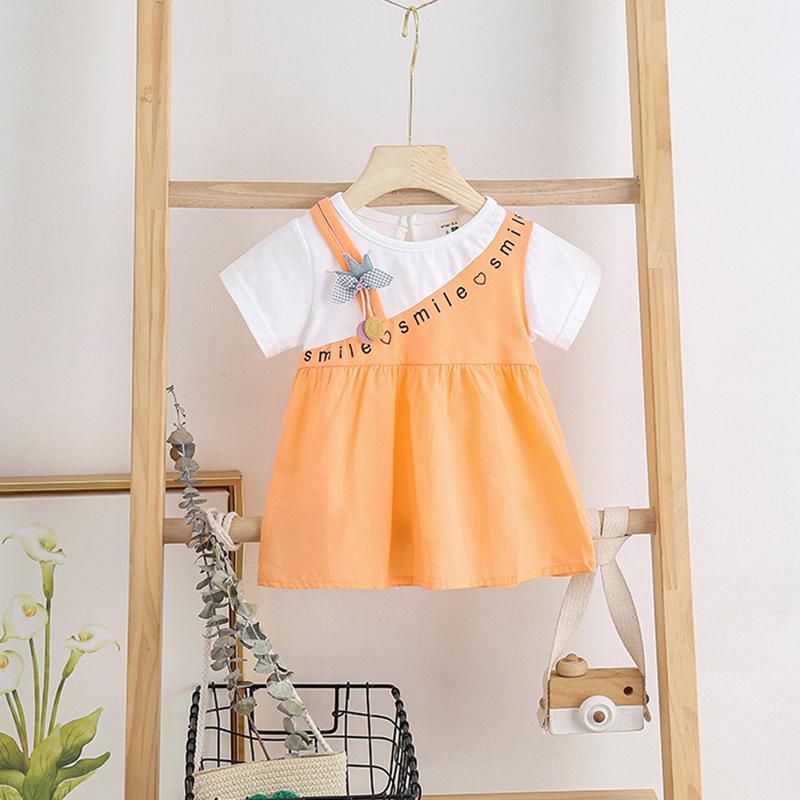 Fashion Color-block Vacation Dress Wholesale children's clothing - PrettyKid