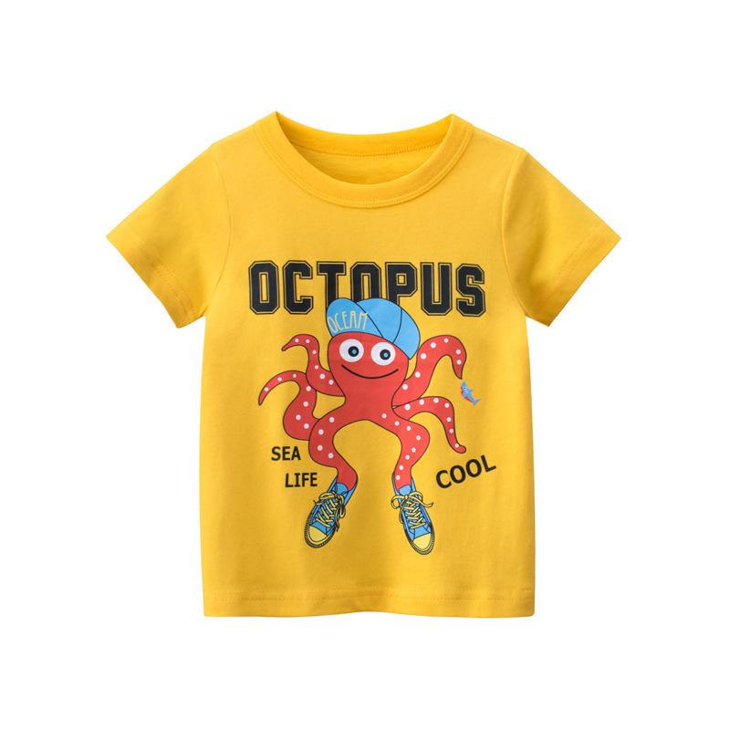 Grow Boy Octopus Pattern T-shirt - PrettyKid