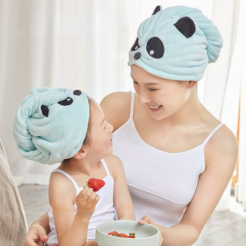 Children's Towel Parent-child Dry Hair Cap Absorbent Towel Bath Cap - PrettyKid