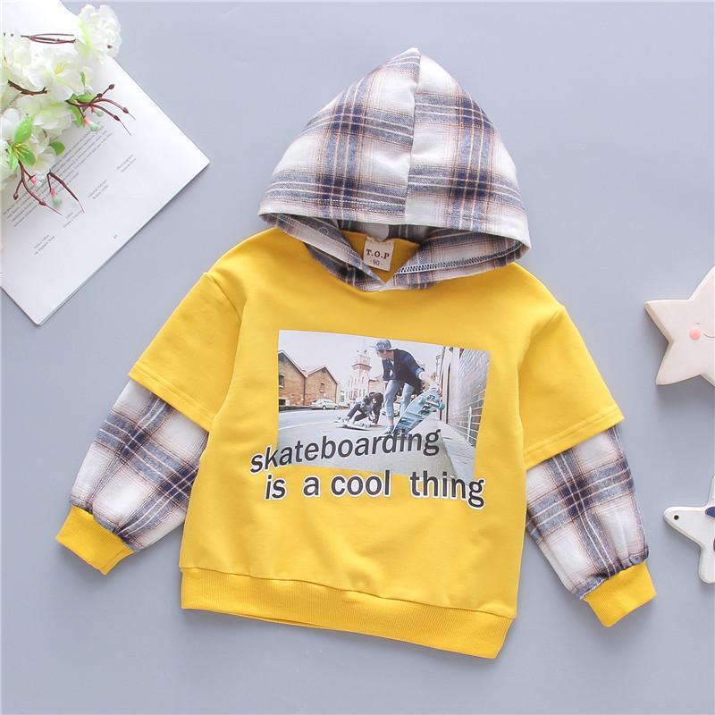 Plaid Hoodie for Children Boy - PrettyKid