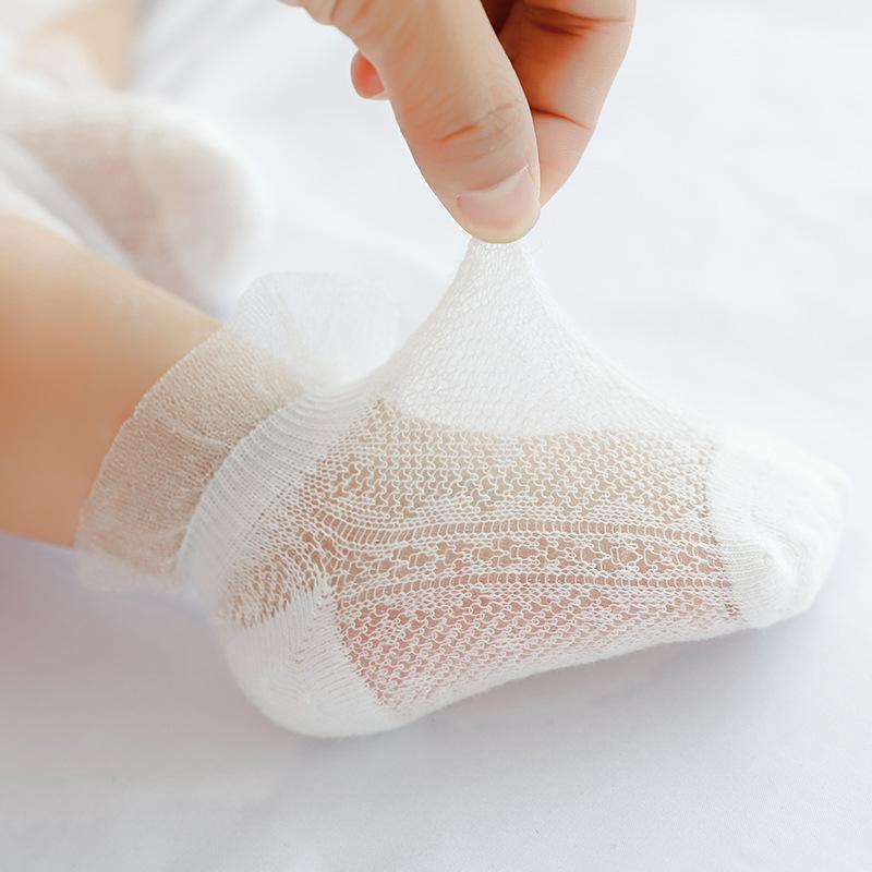 2 Pairs Of Summer Mesh Ultra-thin Ice Silk Hollow Baby Socks Children's Clothing - PrettyKid