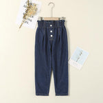 wholesale kids shorts Kid Girl Denim Multi-button Decorative Trousers - PrettyKid