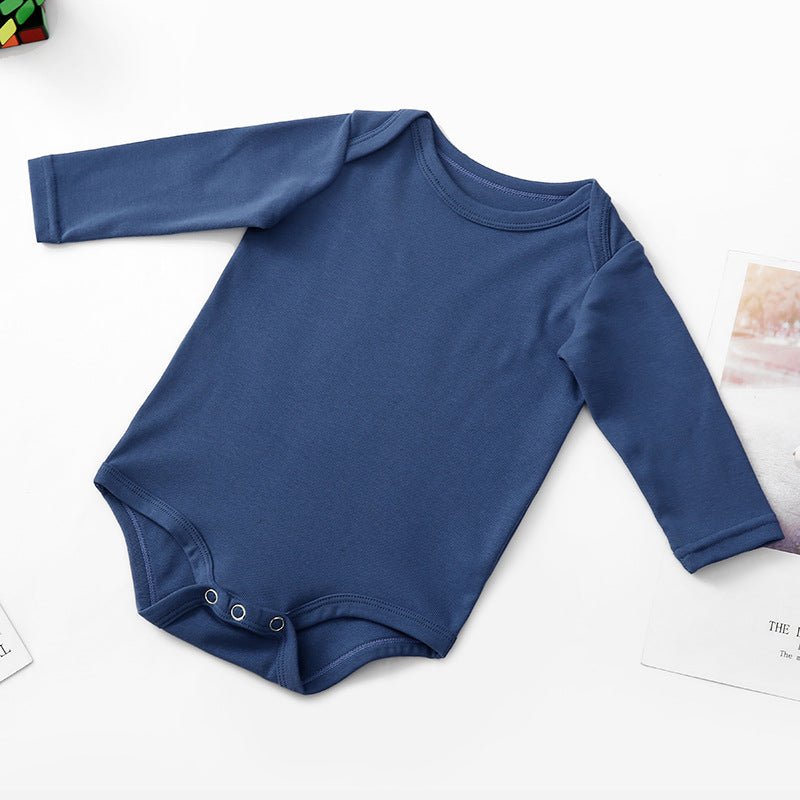 Baby Long Sleeve Solid Color Bodysuit Baby Rompers Wholesale - PrettyKid