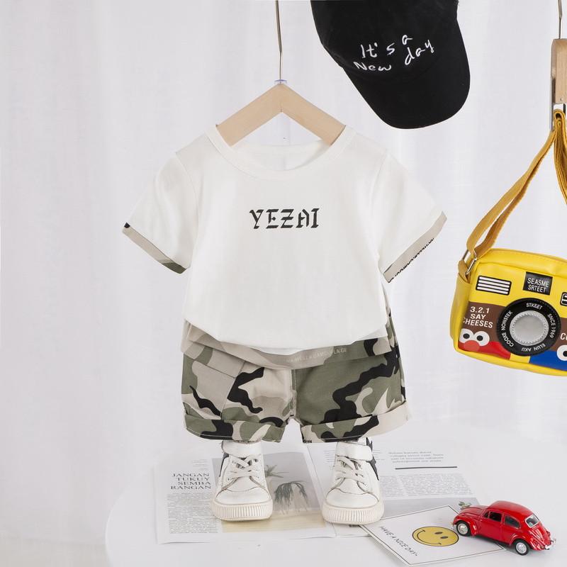 2-piece Letter Pattern T-shirt & Shorts for Toddler Boy Wholesale children's clothing - PrettyKid