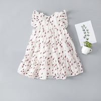 Toddler Girl Ruffle Sleeves Floral Chiffon Dress - PrettyKid