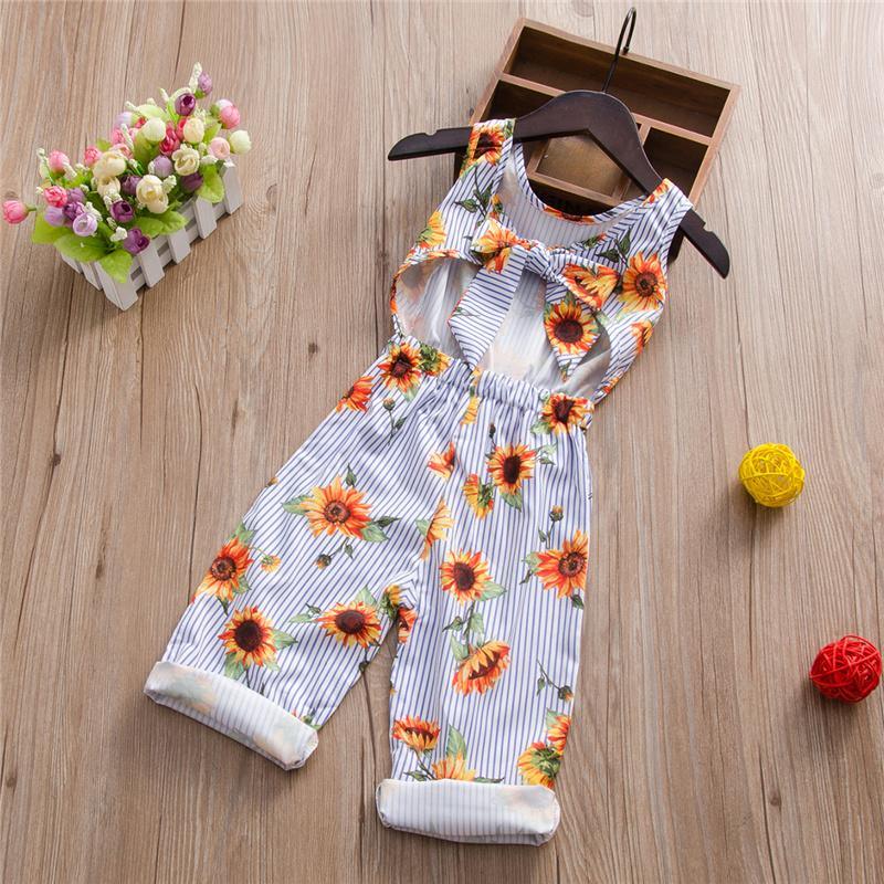 Grow Girl Sunflower Print Overalls - PrettyKid