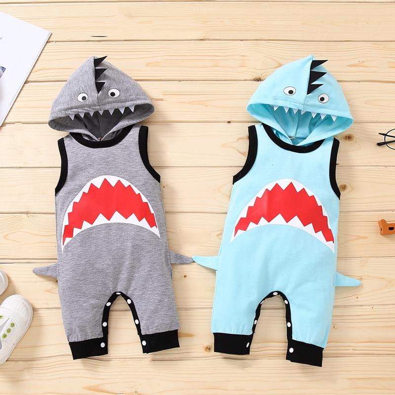 Baby Boy Shark Pattern Jumpsuit - PrettyKid