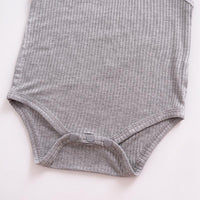 Solid Sleeveless Knitted Bodysuit Wholesale children's clothing - PrettyKid