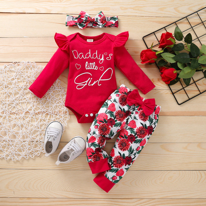 Baby Girl Outfit Sets Three Pieces Set Baby Onesies & Pants - PrettyKid