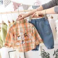 2-piece Plaid Shirt & Pants for Children Boy - PrettyKid