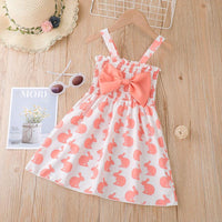 9months-4years Baby Girl Summer Dress Cute Rabbit Bow Stitching Suspender Wholesale Baby Clothing - PrettyKid