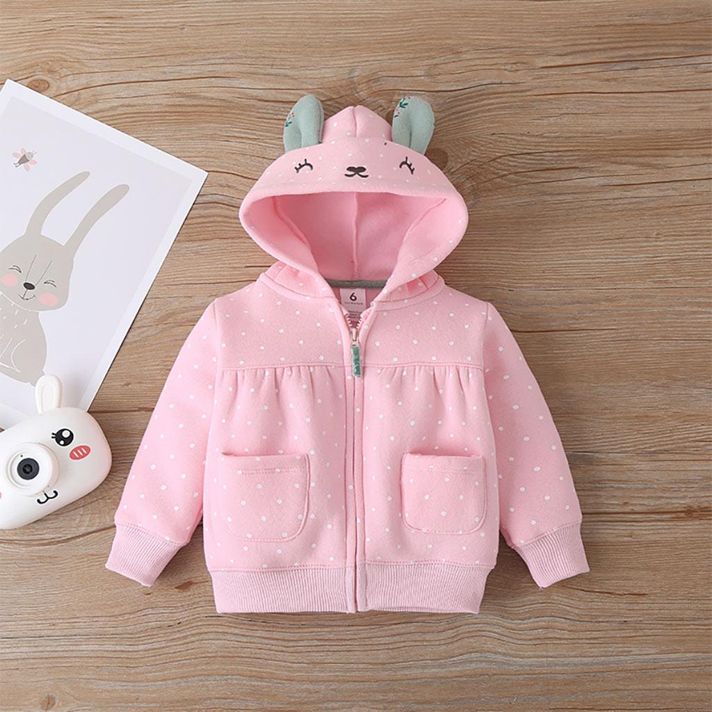 Baby Girls Cute Cartoon Rabbit Wave Point Coat Jumpsuit Pants Set Wholesale Baby Clothes Vendors - PrettyKid